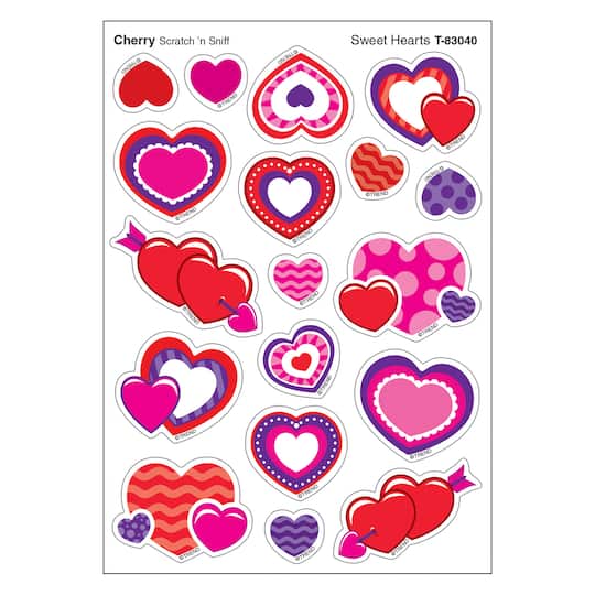 Trend Enterprises® Sweet Hearts Stinky Stickers®, 6 Packs of 72